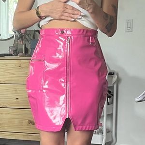 💗Barbie Girl 💗 Hot Pink Vinyl Skirt